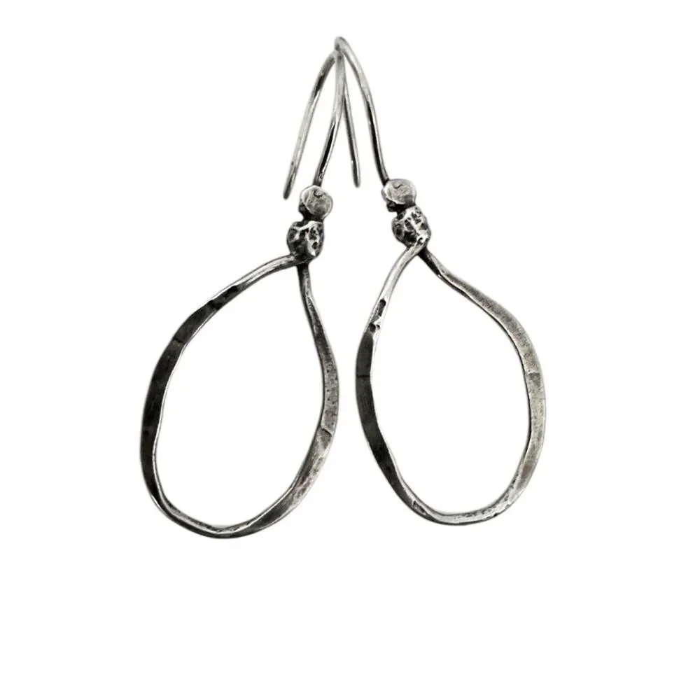 Silpada W1551 Retired Sterling Silver Lasso Hammered Hook Drop/Dangle Earrings